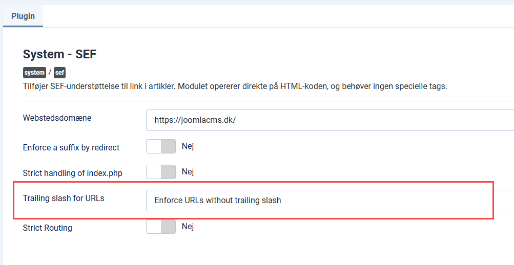 Vælg om dine URL’er skal ende med trailing slash eller ej