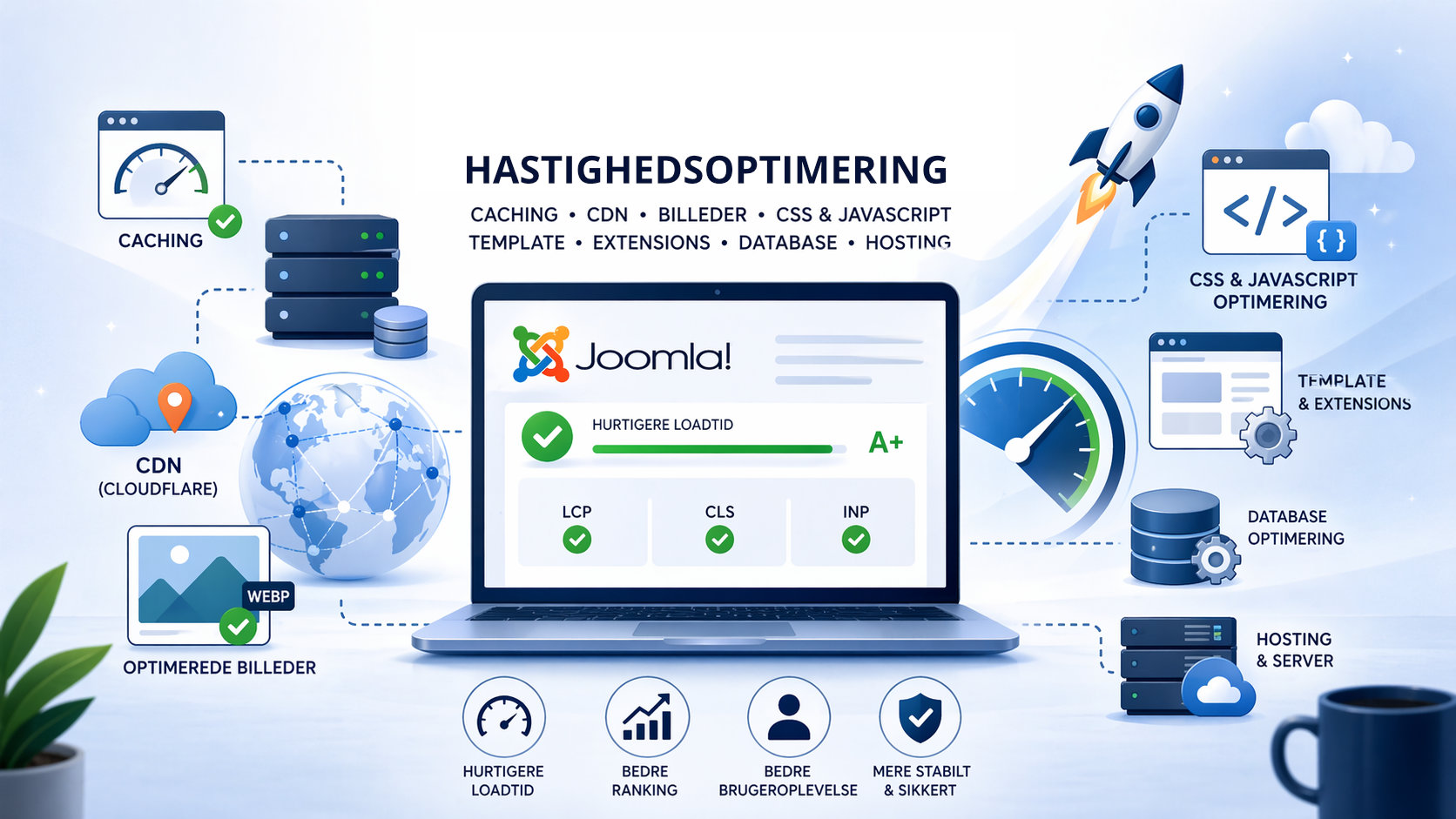 Sådan gør du din Joomla hjemmeside hurtigere (komplet guide)