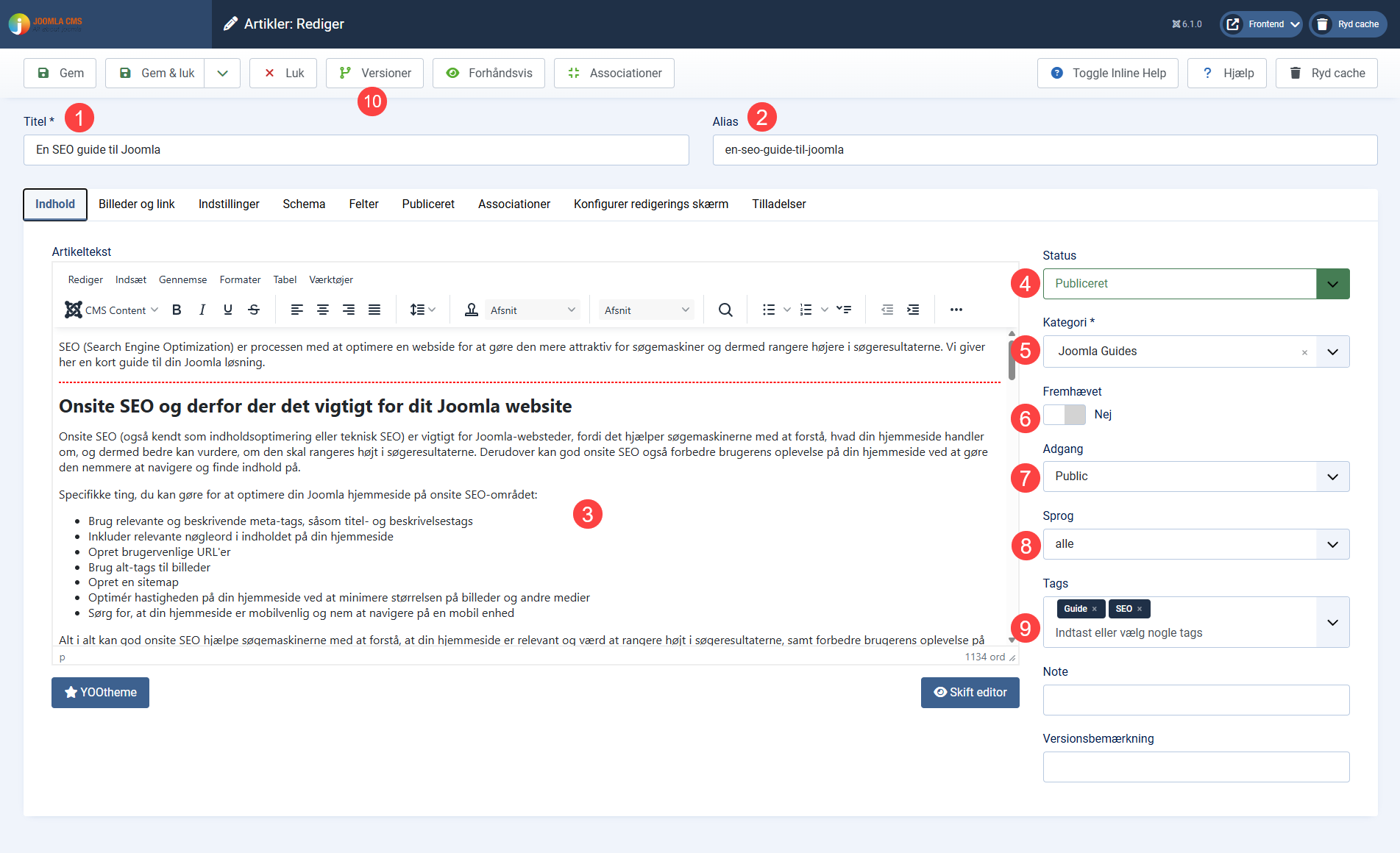 Artikler i Joomla