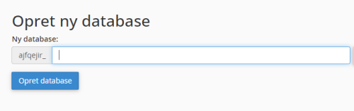 Joomla installation - Opret en ny database med et kort og genkendeligt navn