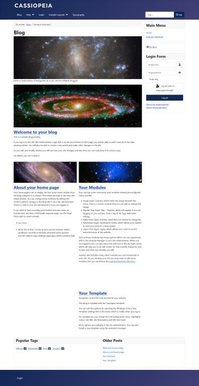 Joomla standard template blog