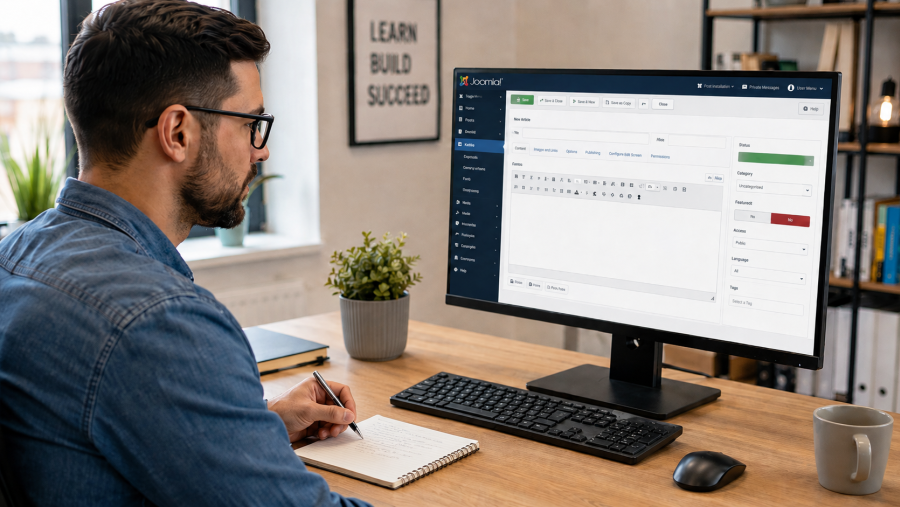 Joomla for begyndere: sådan hænger artikler, kategorier, menuer og templates sammen